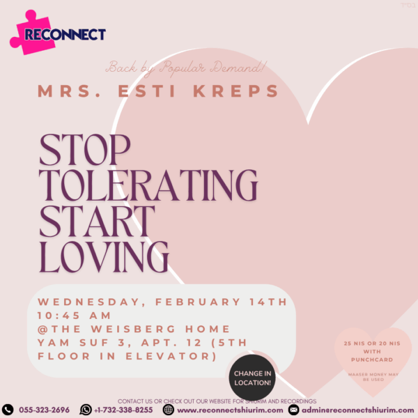 Stop Tolerating Start Loving
